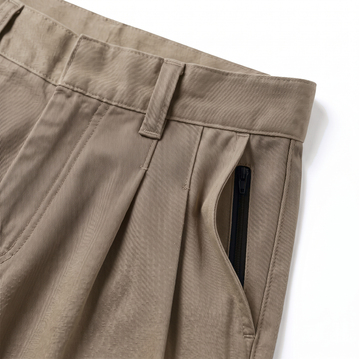 Bombacha de Campo Rancho Doble Beige — detalle de cintura y pinzas